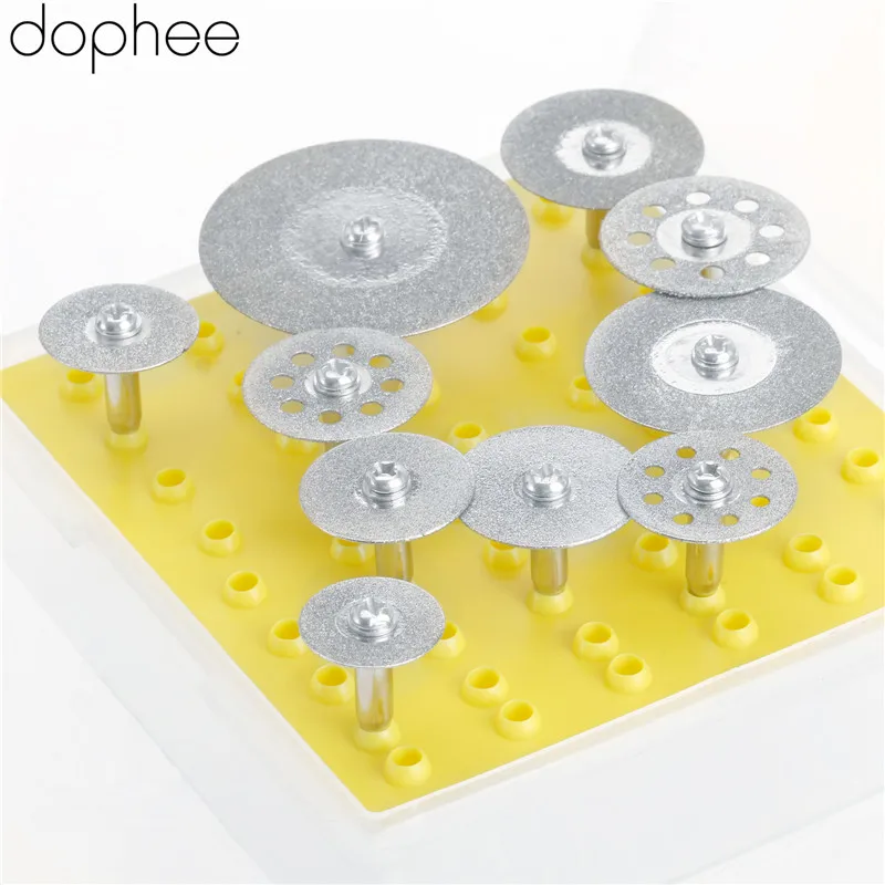 

dophee Dremel Accessories Diamond Cutting Disc Mini Saw Blade Grinding Wheel Set Rotary Tool 3.17mm Shank for Stone Cutting *10