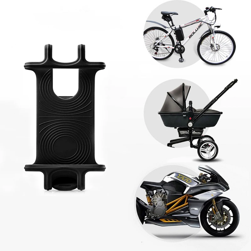 Universal silicone Bicycle Motorcycle Mobile Phone Holder Bike Mount phone holder For Cellphone GPS Baby Carriages Stand