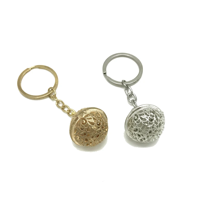 JEAZEA Car Vintage Hollow Round Creative Bell Key Chain Pendant Keychain For Mazda Peugeot BMW VW Audi Ford Mercedes Benz