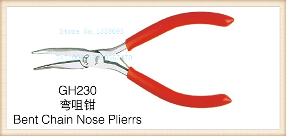 

free shipping jewelry tool 1pc/lot GH230 Bent chain nose pliers jewelry piers jewelry making tools DIY tools, cutting plier
