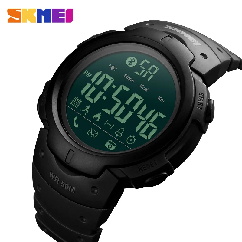 

Luxury Brand SKMEI Fashion Smartwatch Sport Calorie Remote Camera Digital Watch Men For iPhone Android Bluetooth Sports Watches