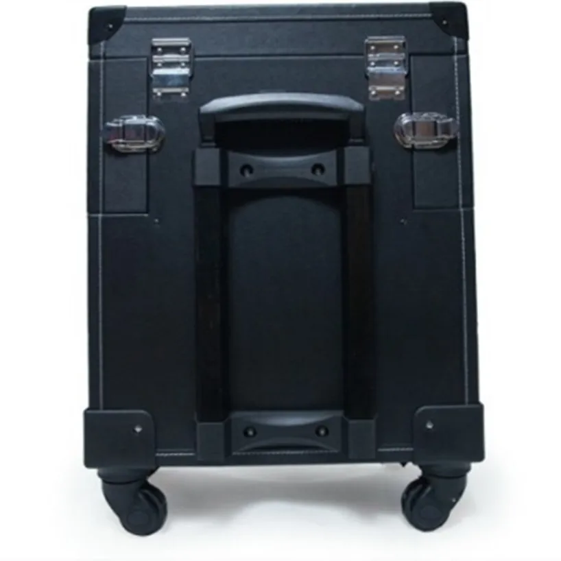 Baggage Makeup Case aesthetic black professional universal wheels trolley cosmetic box PU crocodile pattern best beauty Luggage