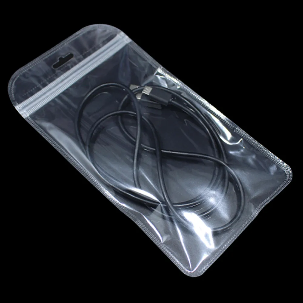 100Pcs/Lot Ziplock Plastic Clear Jewelry Storage Bag with Hang Hole Ziplock Closure Electronic Accessories Package Bag 24 Sizes