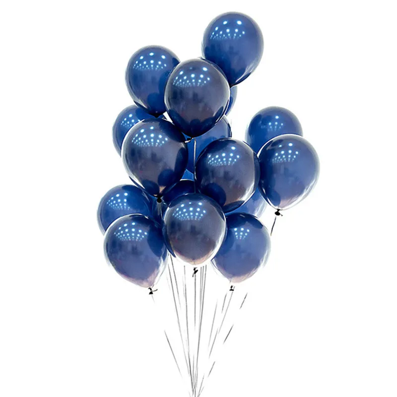 100pcs 12inch 10inch Luminous Blue Balloons Dark Blue Balloons Birthday Wedding Party Decoration baby shower Shining Blue Globos