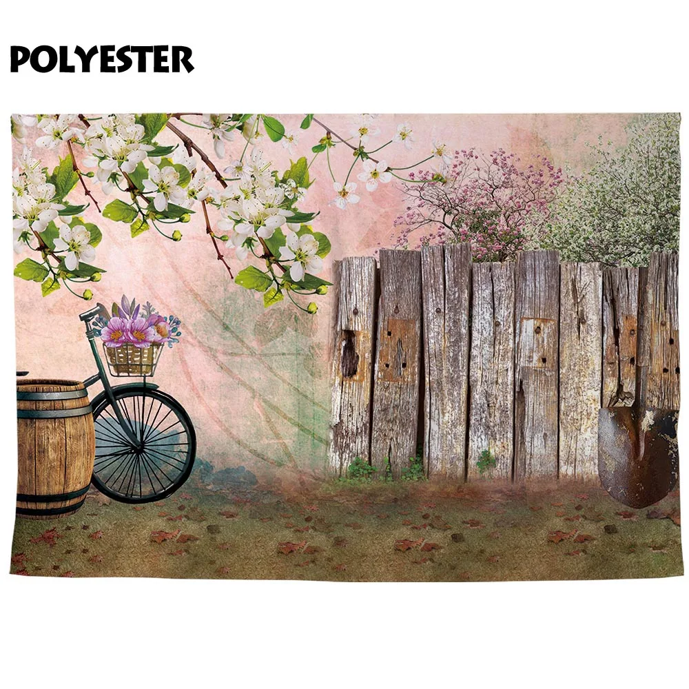 Allenjoy 봄 정원 사진 배경 나무 울타리 꽃 나무 배경 사용자 정의 photobooth photocall photobooth 스튜디오