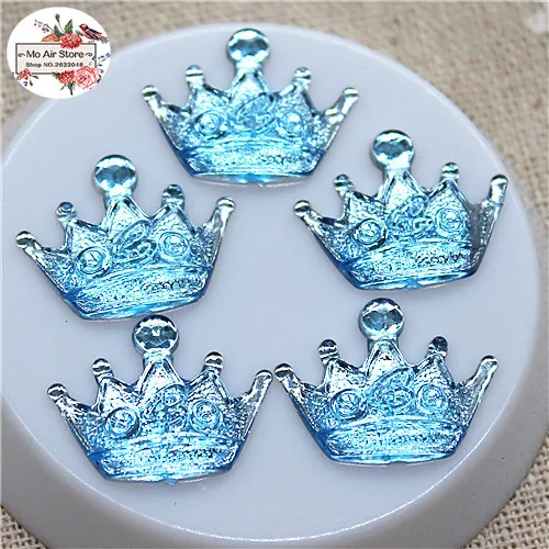 100pcs Crown style Acrylic rhinestones baby shower decoration Charm 15x20mm