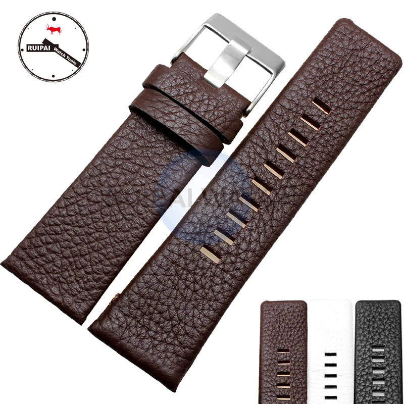 24 26 28 Leather Watch Band For Diesel Watch Strap Wrist Watch Belt For DZ7313/DZ7257/DZ1405 Bracelet DZWatchband Straps