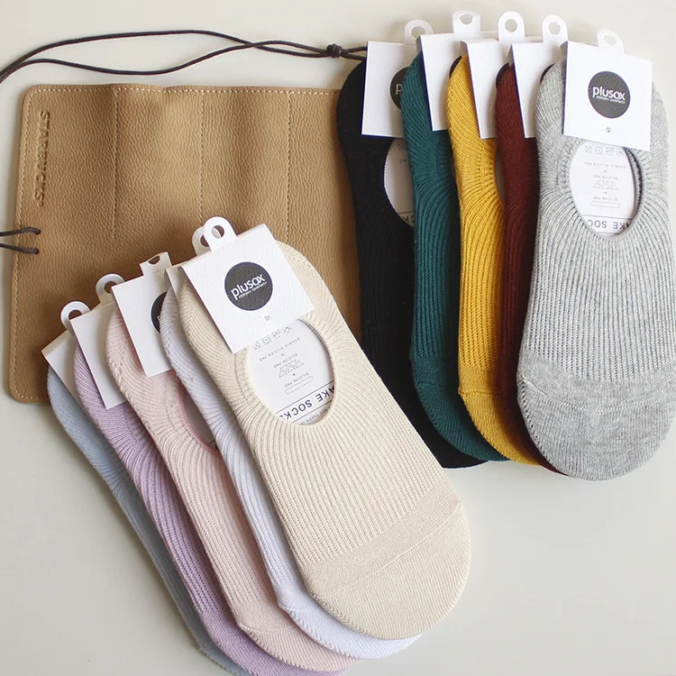 2017 Summer Spring short socks non-trace stealth slip-resistant silicone Invisible boat socks 10 Colors Pure Color Cotton Sox