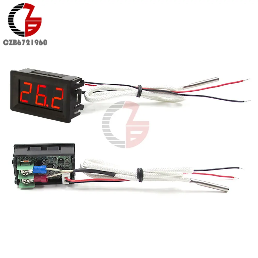 -30~800 Degree LED Digital Thermometer DC 12V Temperature Meter M6 K-Type Thermocouple Pyrometer Thermal Detector Tester Monitor