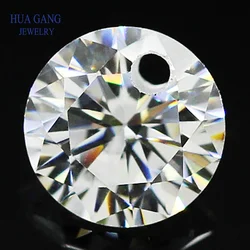 Single/Double Holes Zirconia Stones AAAAA Cubic Zirconia Stone Loose DIY Crystal Earrings Jewelry Beads Zircon Stone