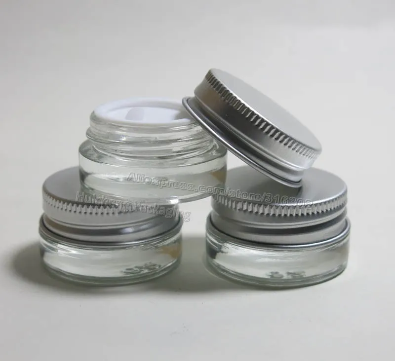 

24 x 5g Traval Mini Small glass cream make up jar with aluminum lids cosmetic container cosmetic packaging glass jar