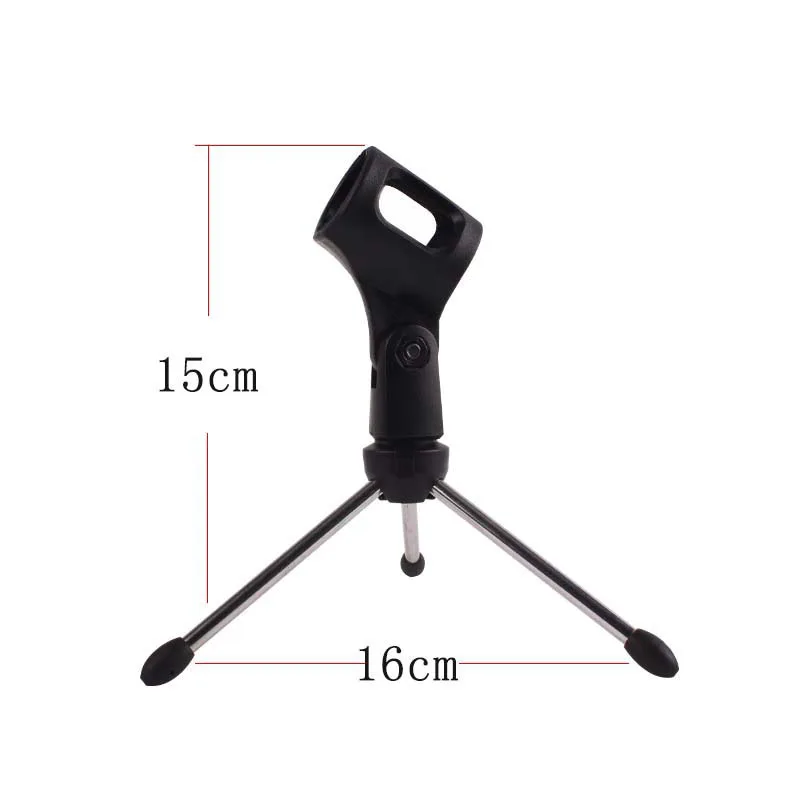 Portable Table Tops Microphone Tripod Zinc Alloy Mic Stand Bracket Desktop Adjustable Microphones Tripods Holder images - 6