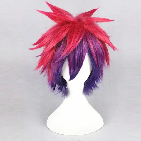 Multicolor Short Fluffy Cosplay Wig 30cm Paxbara