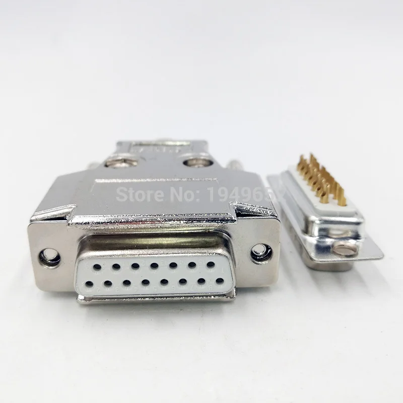 1Pc DB15 VGA data connector matel case  Parallel Port 2Row 15pin male&female MD232