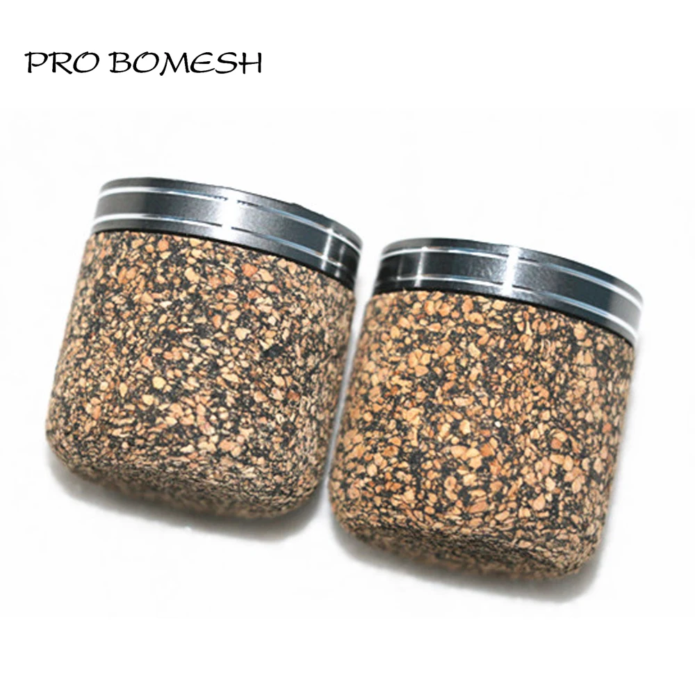 Pro Bomesh 5pcs/Lot 2.7cm Composite Cork Fighting Butt Cap With Designer Aluminum Trim DIY Fishing Rod Repair Accessory