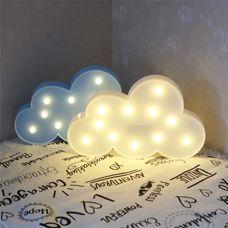 mycyk Battery Powered White Cloud Letter Light Creative LED 3DCloud Night Lamp Home Decoration baby sleeping light Ins hot style