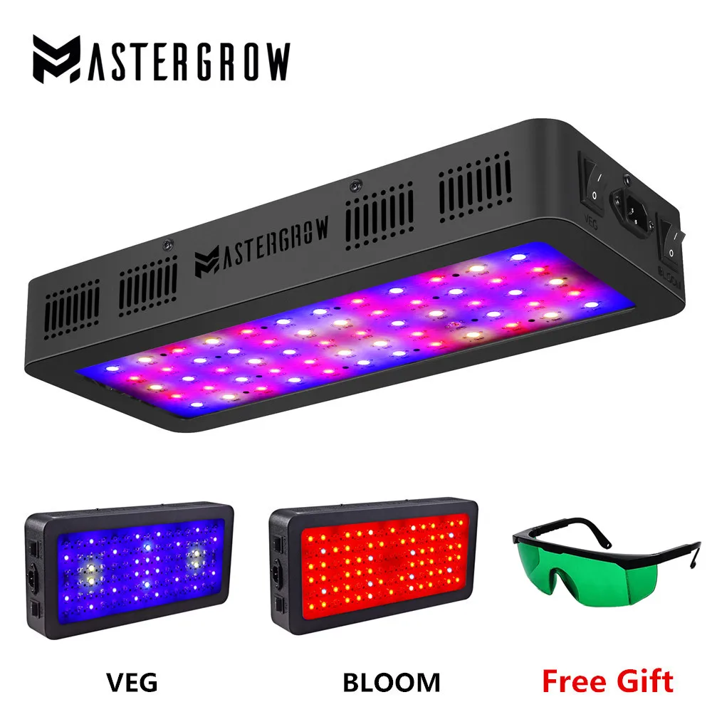 MasterGrow Double Switch LED grow light 600W 900W 1200W Full Spectrum with Veg and Bloom model for Indoor Greenhouse grow tent