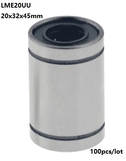 100pcs/lot LME20UU LME20 20x32x45mm Linear motion bearings bushings for 3D printer CNC router parts 20*32*45mm