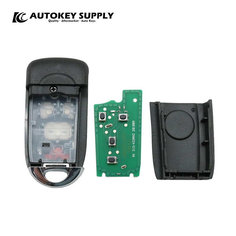 Modificato per Ford 3 1 pulsanti chiave a scatto remota 315/433MHz senza lama AutokeySupply AKFDC437