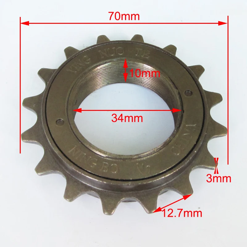 16 Teeth Sprocket Freewheel 12.7X3X16T  Bicycle  1/2