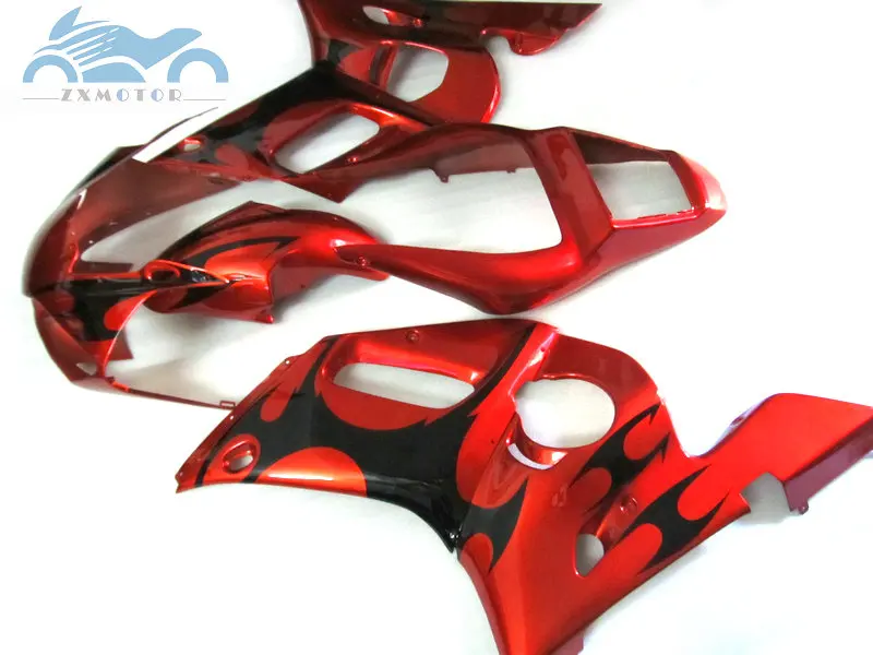 Upgrade fairings kit for YAMAHA R6 YZFR6 1998 1999 2001 2002 YZF R6 98-02 sports racing red golden fairing kits bodywork EB41