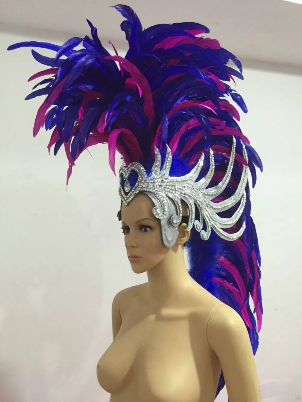 brown white pink white red feather headdress women samba party stage show feather carnival headdress for women