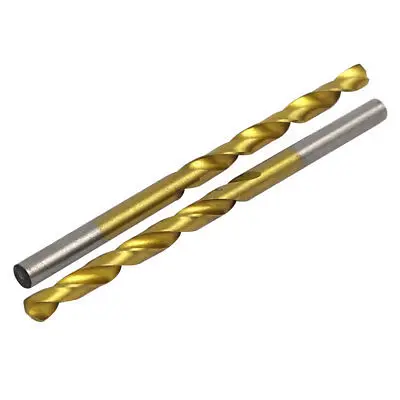 4.5mm Drilling Diameter Titanium Plated Straight Shank Twist Drill Bit 10pcs