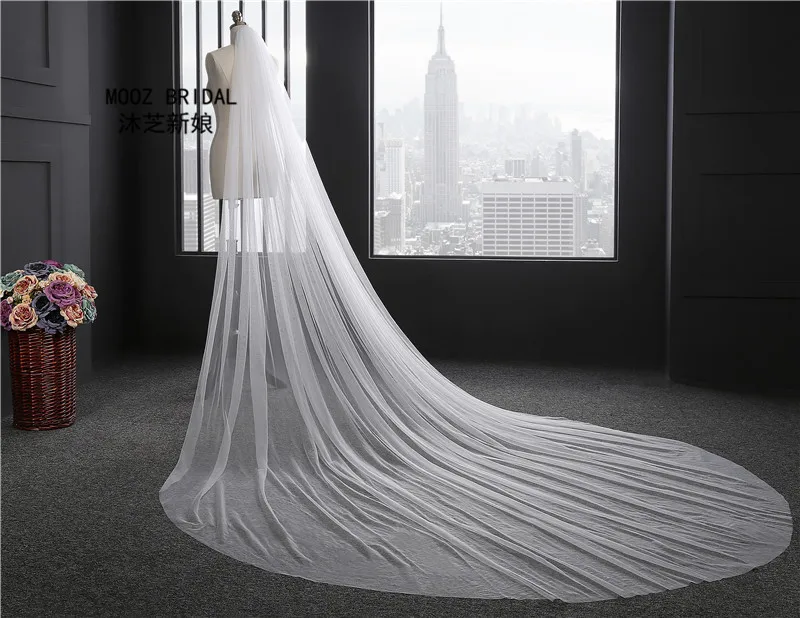 One-Layer Bridal Veils 3 Meters Chapel Length 3M Width Cut Edge Tulle Wedding Veils Free Shipping Wedding Accesory