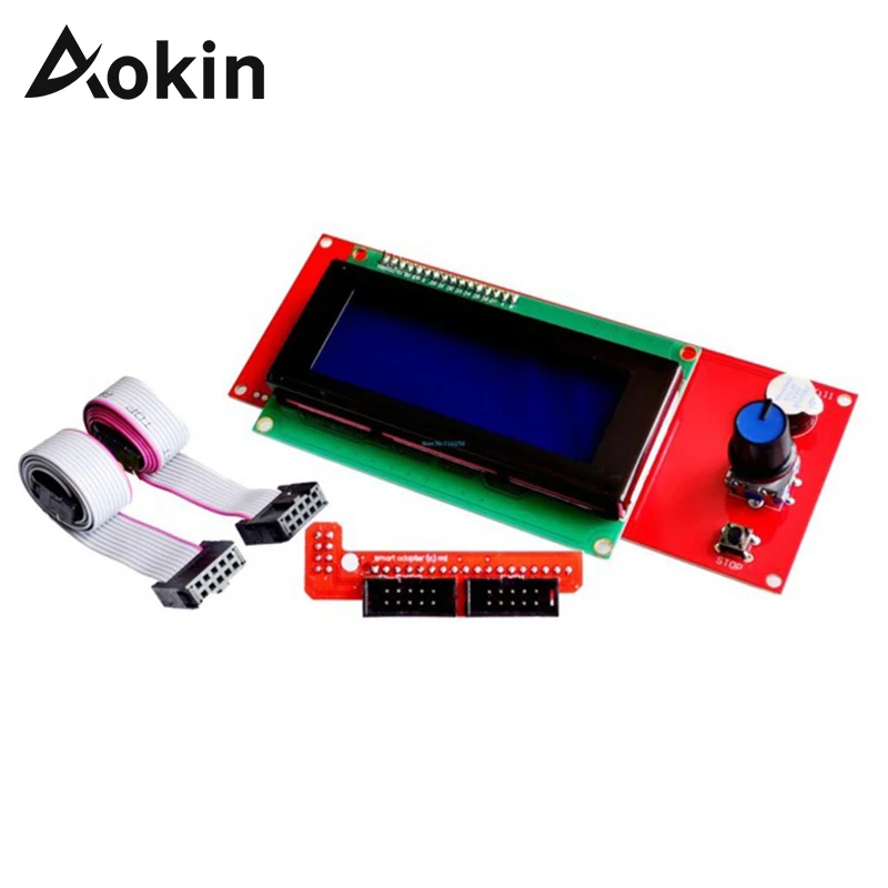 Aokin 2004 LCD Display 3D Printer Reprap Smart Adapter Controller Reprap Ramps 1.4 1.6 Mega2560 Board 2004 lcd Controller