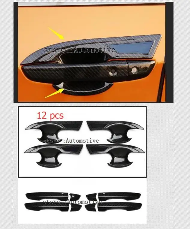 8 pcs Carbon fiber outside the door bowl with the door handle Cover Car accessories For Honda Civic 10th 2016 2017 2018