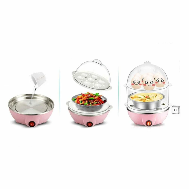 Egg Steamer Double-Layer Lazy Large-Capacity Electric Boiled Egg Multifunction, Heated Milk, Heating With Automatic Shutdown