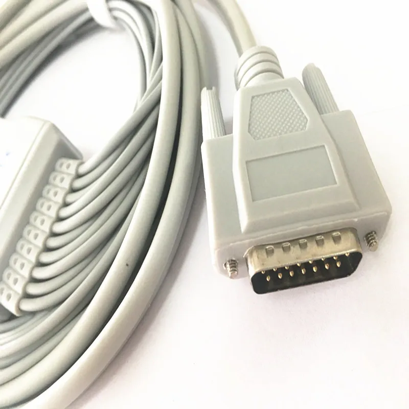 Compatible for Nihon Kohden 9010/9020/9620 ECG Cable with 10 Ecg Leadwires Ekg Cable (without Resisitor ),DB 15pin to Banana 4.0