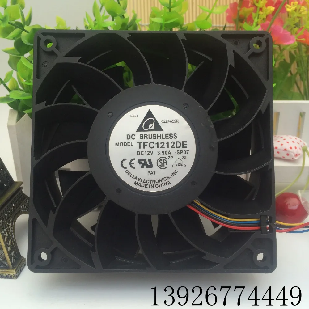 1pcs free shipping TFC1212DE 12CM 12038 12V 3.9A winds of booster fan violence