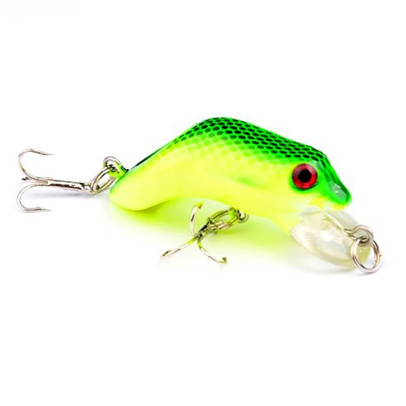 1Pcs 5.5cm/8.8g  Artificial Fishing Lure Plastic Frog Top Water Snakehead Minnow Crankbaits Strong Wobblers Lure With 3D Eyes