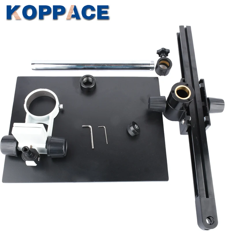 KOPPACE-مجهر ستريو 76 مللي متر ، دعم ذراع الفتحة ، منصة 400 × 300 مللي متر ، نطاق حركة 320 مللي متر