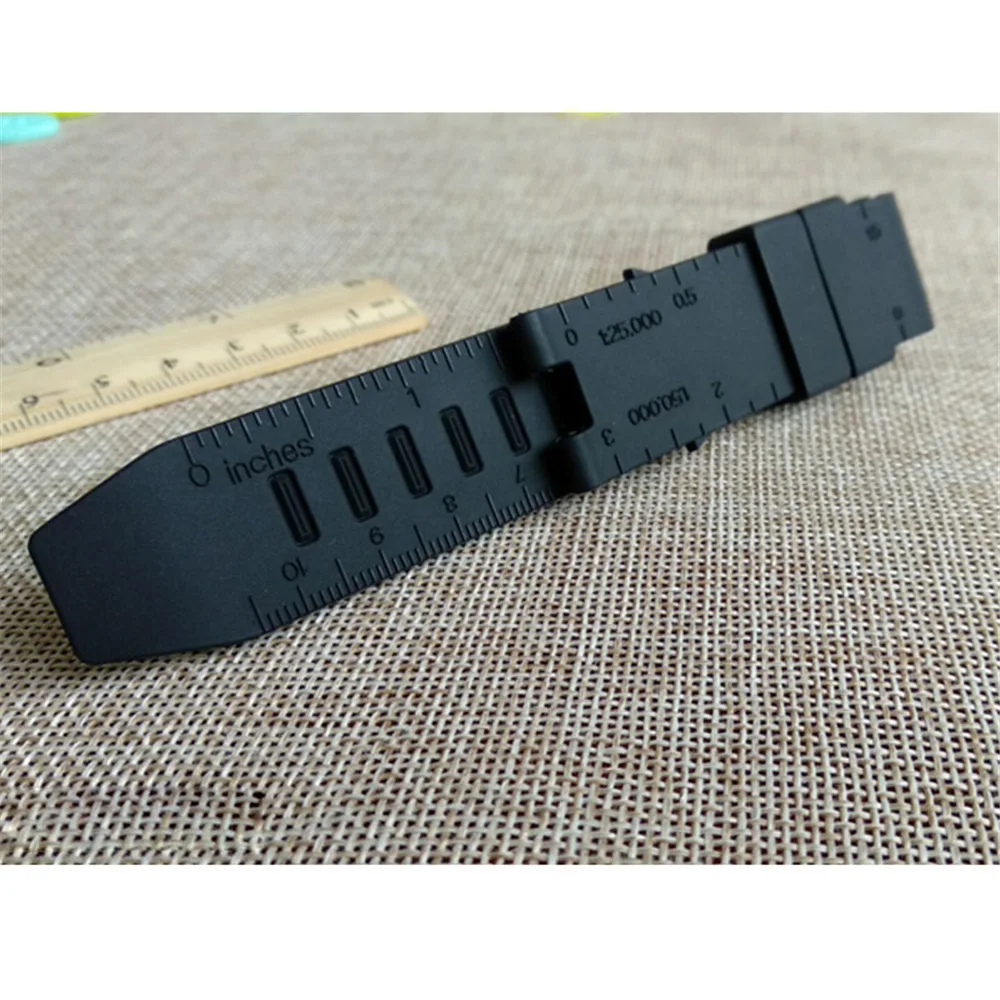 Tali jam tangan untuk Luminox Rubber 23mm, tali silikon pria hitam 