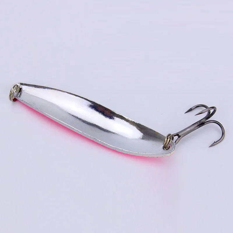 Fishing Metal Lure Spoons Dual Color Glow Salix Leaf Shaped Spoon Artificial Lure Bait 6.5cm/13g Reflect Sequins 1 Piece Sale