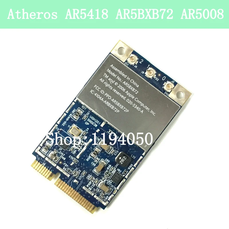 Atheros 듀얼 밴드 무선 LAN 미니 로컬 영역 네트워크 미니 PCI-E WIFI 자동차, Ar5418, ar5bxb72, ar5008, 300, 300mbps, 802.11a / b / g / n