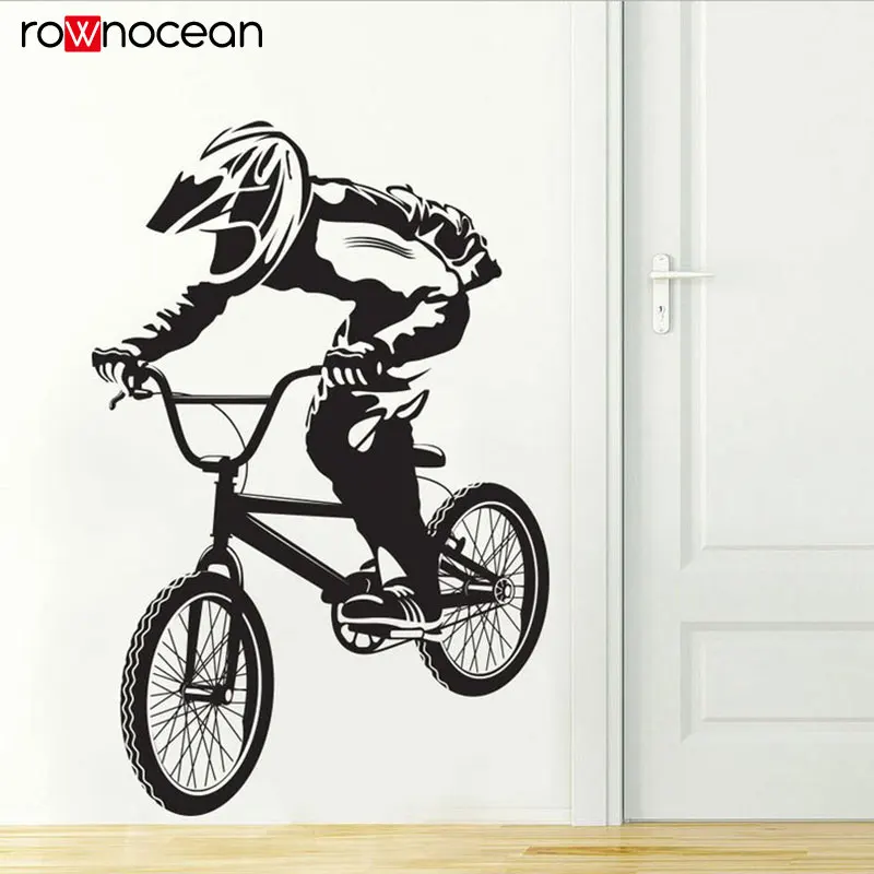 

Bicycle Bike Cyclists BMX FREESTYLE Hobby Vinyl Wall Sticker Home Decor For Boys Room Removable Art Decal Mural Wallpaper 3384