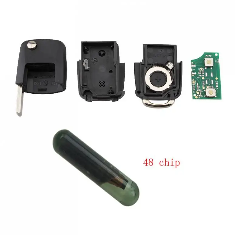 Clé de voiture pliable et non rabattable | 434MHz, télécommande avec puce ID48 1J0 959 AG pour VW coccinelle Bora Golf Passat Polo Transporter T5