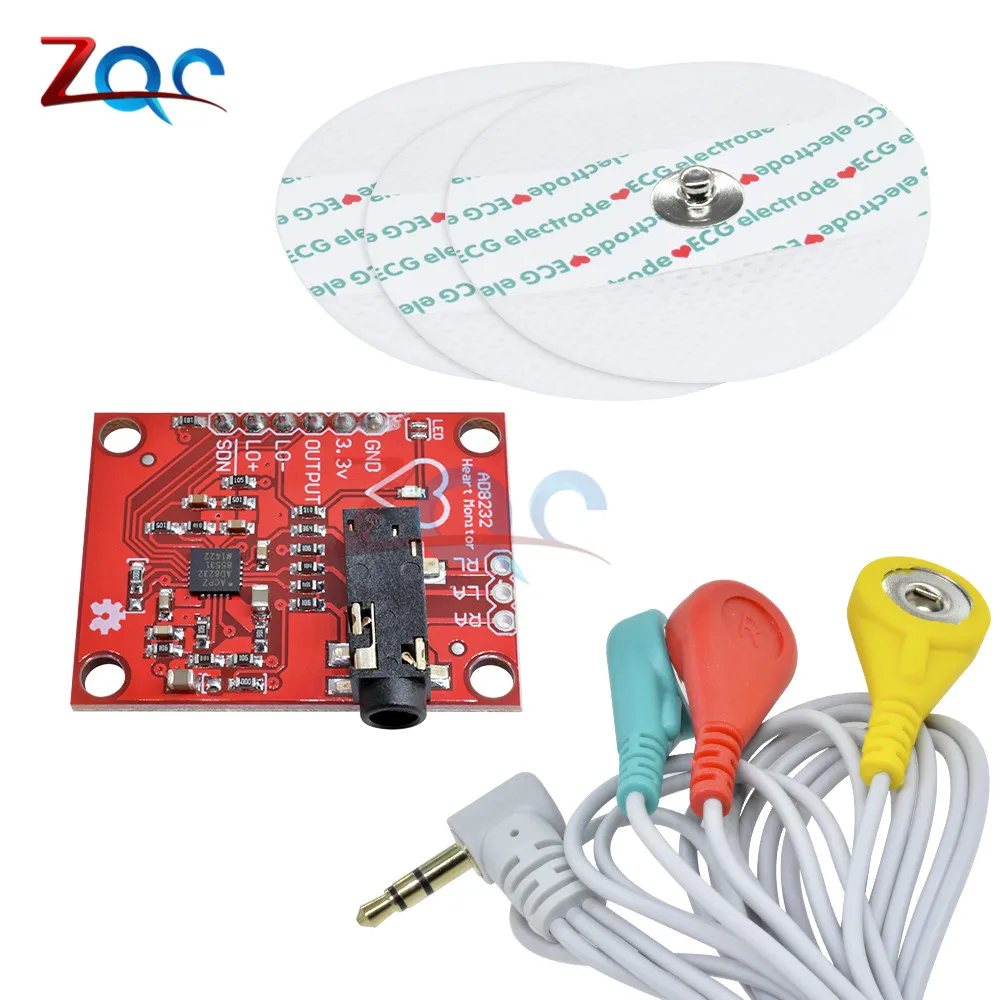 

Ecg Module AD8232 Ecg Measurement Pulse Heart Ecg Monitoring Sensor Module Kit for Arduino AD8232 Monitor Diy Kit