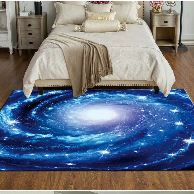 

Modern simple Starry sky Theme Carpets for Living Room Bedroom Area Rugs Creative Galaxy Space 3D Printed Home Soft Mats/Carpet