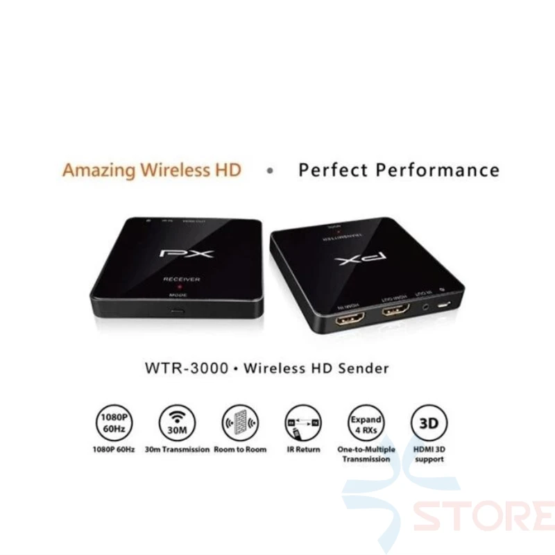 60M HD 5.8G 1080P HDMI Extender PX Wireless HD Sender - WTR-3000 Transfer