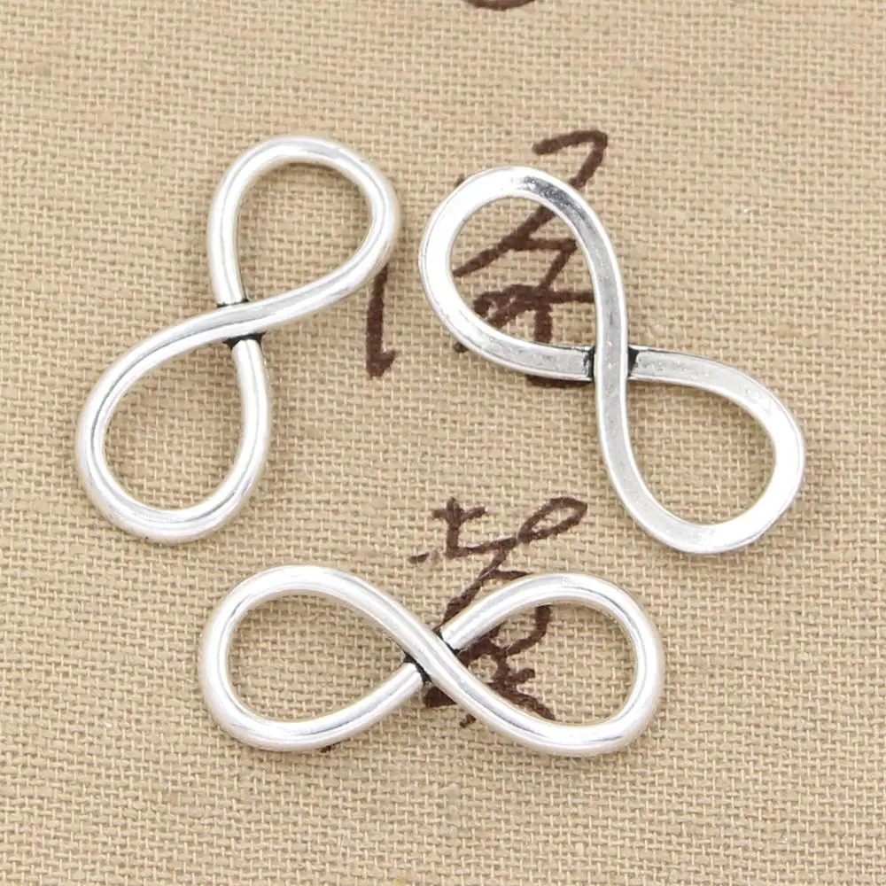 12pcs Charms Infinity Connector 30x12mm Antique Making Pendant fit,Vintage Tibetan Bronze Silver color,DIY Handmade Jewelry