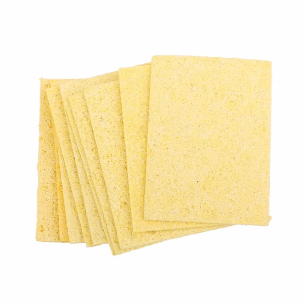 

100pcs Soldering Iron Tip Solder Welding Cleaning Sponge Pad Yellow 50mm x 35mm