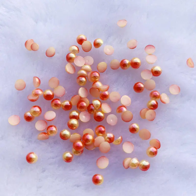 400pcs Half Round Flatback Pearls Jewelry Garment Beads DIY Craft 4mm For Nail Art ABS Pearls -B17