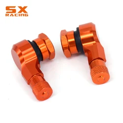 Motorcycle CNC Universal Orange 2PCS Rim Wheel Valve Stems Tire Tyre Cap 90 Degree For KTM DUKE RC SMC R SUPER SMT ADVENTURE RC