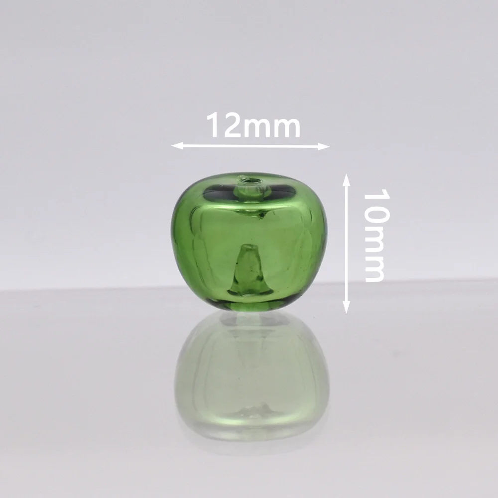1piece Color Apple Glass Bottle Pendant Diffuser Perfume Refillable Essential Oil Aromatherapy With Beads Cap For Jewelry Making