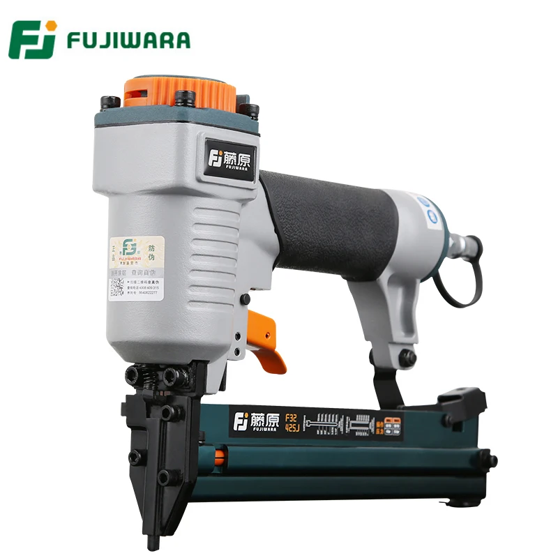 FUJIWARA 2-in-1 Carpenter Pneumatic Nail Gun Woodworking Air Stapler Home DIY Carpentry Decoration F10-F30, 422J Nails