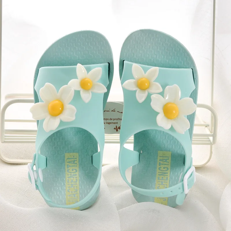 

New Mini Flowers Children Shoes Jelly Shoes Soft Girls Sandals Princess Girls Baby Girl Sandy beach Sandals